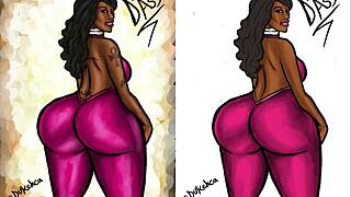 Illustration of a voluptuous African-American woman's derriere