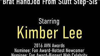 kimber lee, hot blonde babe, MILKS her perverted stepbrothers THROBBING COCK with dirty talk