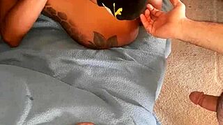 kevin and liza in interracial cumshot scene