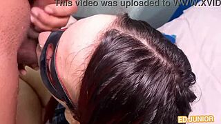 Young university brunette takes black monster cock bareback