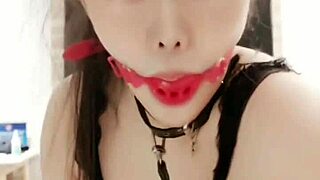 female slave flirts with her slutty big ass using toys