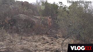 Gia Derza's bubble butt outdoors fun