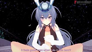 Azur Lane's Japanese cartoon blowjob and breast play in New Jersey