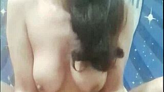 Sitting on his dick, he cums inside, it's nice when he ejaculates in my vagina, oh yeah