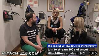 sophomore channy crossfire gets wild hitachi wand orgasms at college physical... wow! 😍