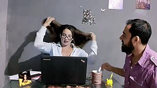 Latina pornstar uses her big ass to sell with creampie.