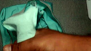 I feel so aroused masturbating with my friend's blue panties