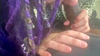 the pretty purple dreadhead white girl straight from college forsakenangel gets fucked in doggystyle blowjob deepthroat debut trailer