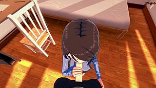 mika gets pov facial then fucked doggystyle in hentai