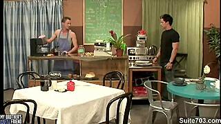 Tattooed gay man gets anally slammed by monster cock and sucks it to cum!