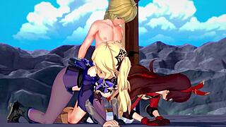 genshin impact two archer girls 3d hentai 4k 60fps uncensored