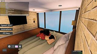 Meru the succubus in Roblox gives blowjob and rides cowgirl