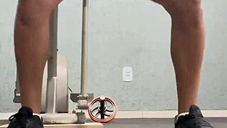 Brave Girl Licks Pussy In Gym Voyeur Scene