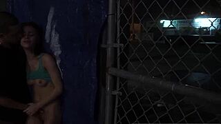 Cum On Teen 18+ Panties In Rough Outdoor Public Bondage