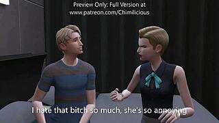 Wild threesome with girlfriend and hot stepmom in cowgirl.