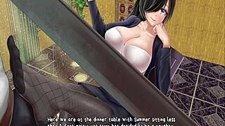 monster says, 'feel my footjob under desk'