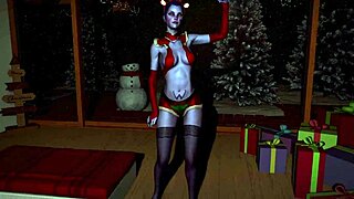 i watch widowmaker sexy assassin dancing in the bedroom on christmas with her big ass and long hair
