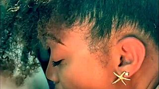 An interracial couple pulls over for some fun activities together