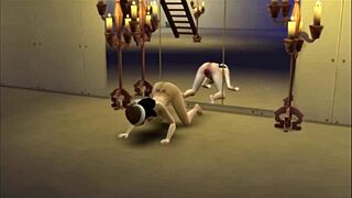 Goth brunette with tattoos in voyeur solo scene