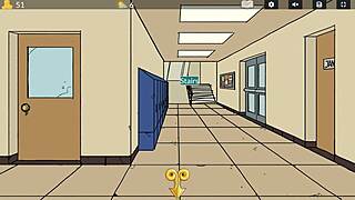 nerdy guy cums on her face