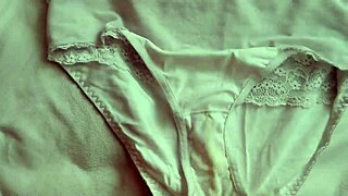 using my girlfriend's panties to get off