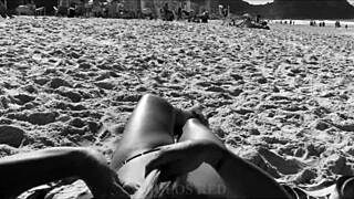 My wife casually shows off on Brazilian beaches in public outdoor settings