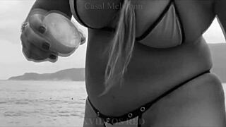 My wife casually shows off on Brazilian beaches in public outdoor settings