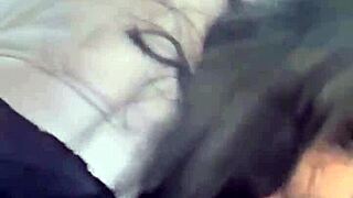 he admires her ass while she sucks his cock