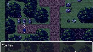 Tanned Girl Natsuki in Hentai Game Ep 9 Pees at Night in Forest