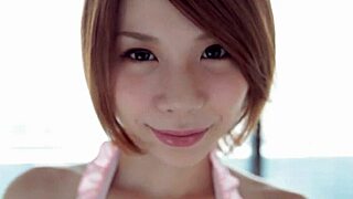 Ryouko Teases in Bikini as Petite Asian Queen of Hearts