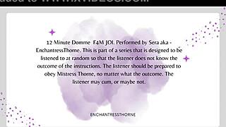 In this femdom session, she gives jerk off instructions with denial, part 1 of 12.