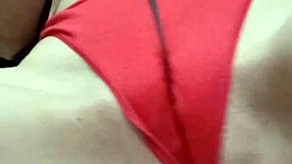 Playing with a ribbon leads to intense pussy masturbation