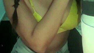 Lovely teen gives a stunning blowjob and gets cummed on