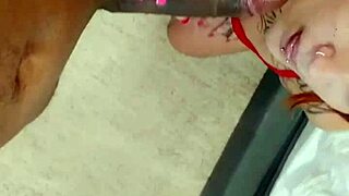 Watch her choke on big black cock