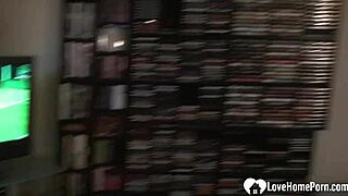 hot brunette teases shaved ass in socks homemade solo