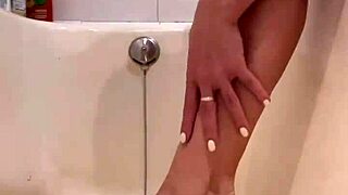 sexy milf jumping on the pillow and tthen taking a bath