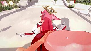 原神八重神子粉毛眼交狂干3步