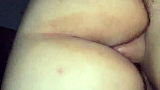 Chubby young wife rides lover while husband works