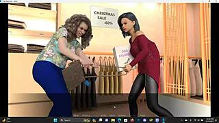 Teen Amy does early Christmas porn with huge tits and monster cock, squirting in 3d game