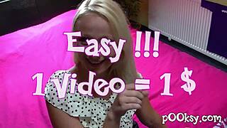 gabriella bends over in lingerie for monster cock