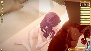 Cute teen 18+ girl gets played with in hentai animation.