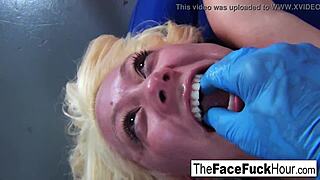 Cute Blonde Chick Gets Her Face Wrecked By Two Cocks