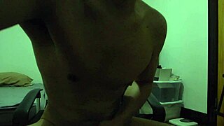 Asian Hispanic man jerking off masturbating cock
