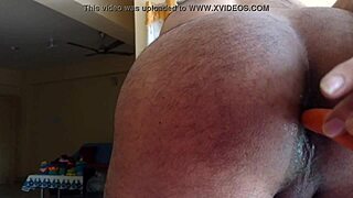 Solo guy fucks his ass with a carrot