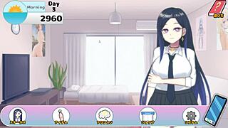 Watch the girl run away in anime game with Megu
