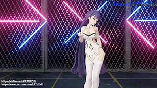 Raiden Mei In Chinese Dress Shaking It