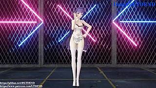 Raiden Mei In Chinese Dress Shaking It