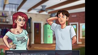 in summertime saga 64, the anime hentai game features big tits and ass in homemade scenes