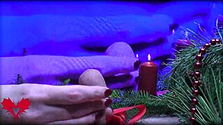 Mrs. Santa Claus jerks hubby off with a wild finger twist!