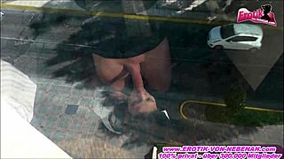 Skinny German MILF Gets Anal Fucked at Window.